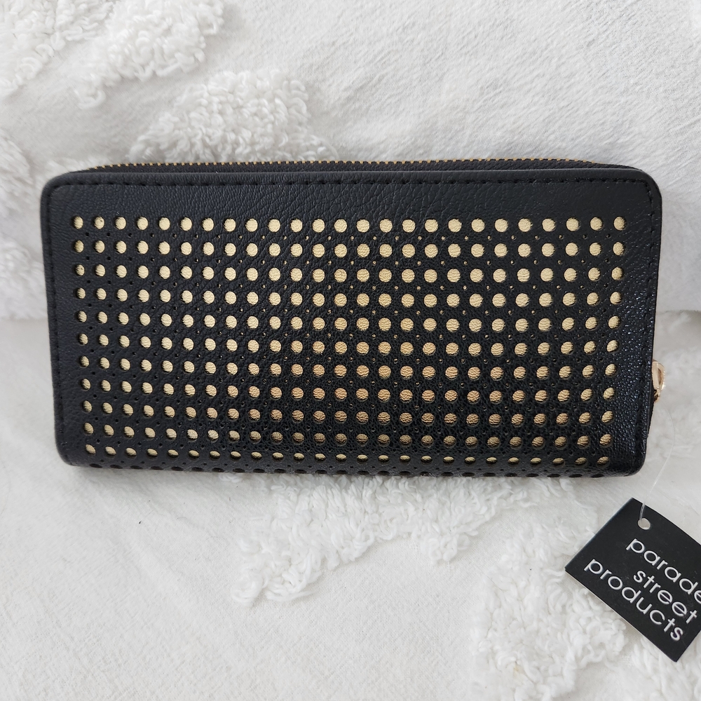 NWT Black and Gold Studded Wallet